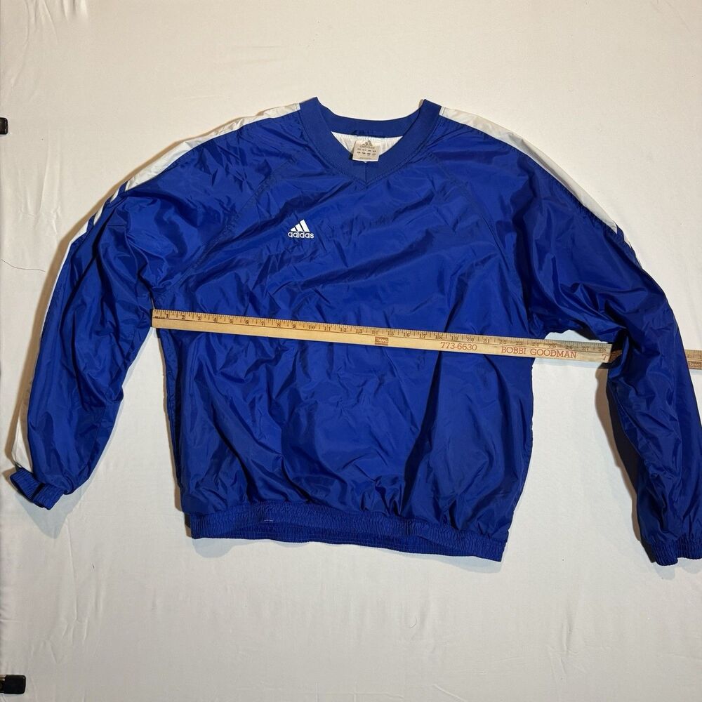 Adidas Golf Pullover Men's Large Blue & White 3 Stripes , Long Sleeved Sporty - Picture 4 of 7
